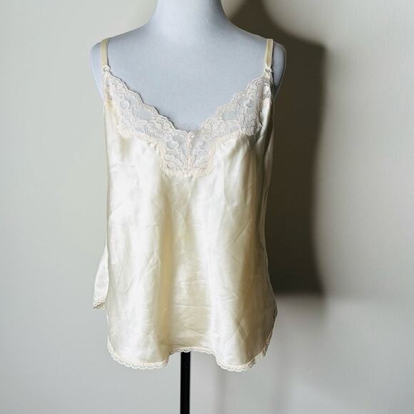 Maidenform Vintage Cream Lace Trim Satin Camisole - Picture 1 of 7